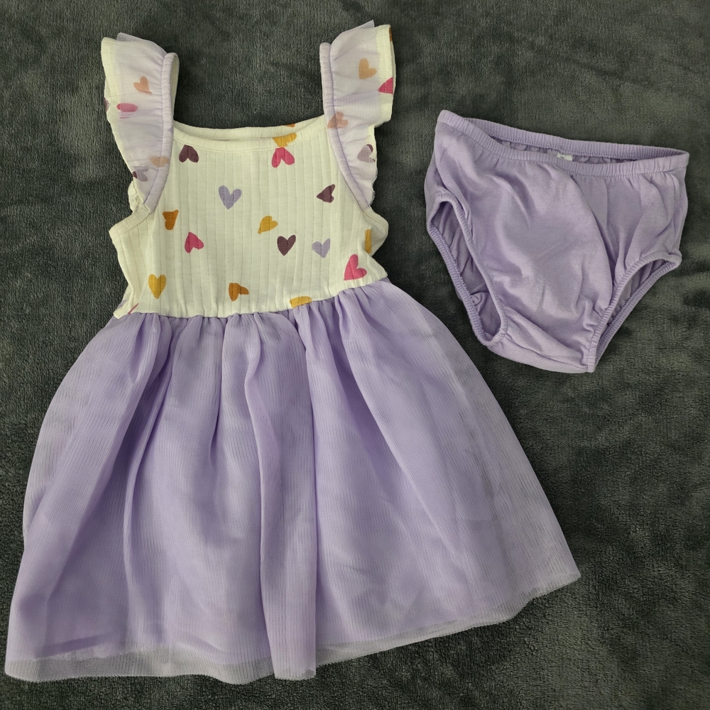 Cat & Jack Heart Print Dress with Ruffles